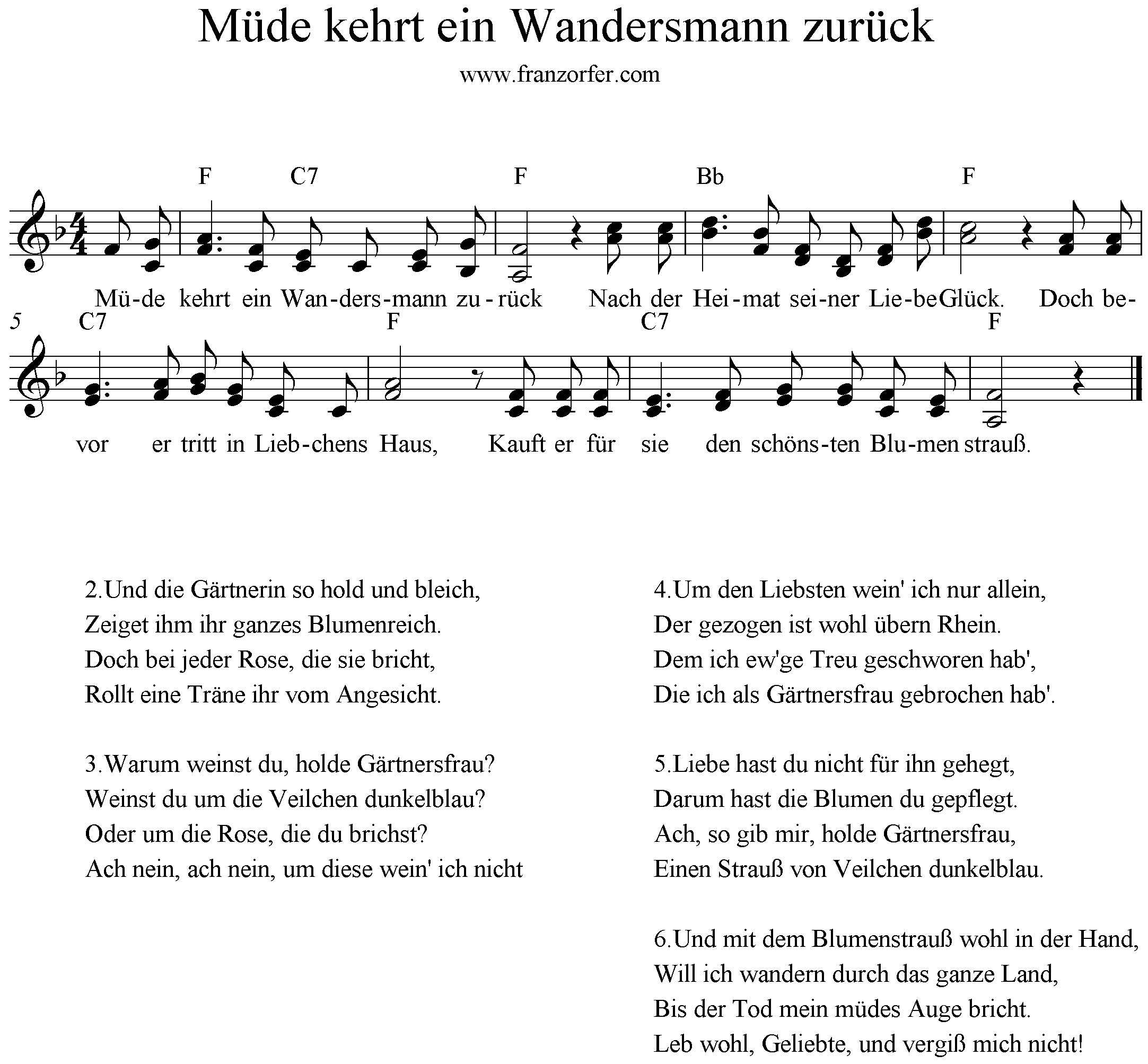 Warum Weinst Du Holde Gärtnersfrau Text